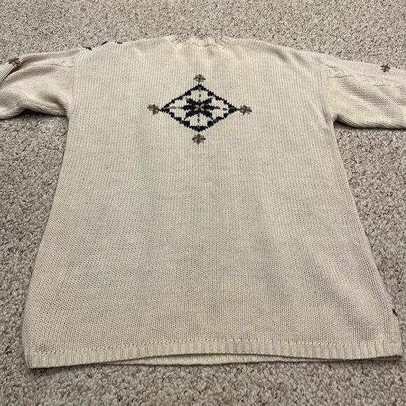 Vintage Paul Harris Embroidered Knit Sweater Sz L Textured Patchwork Grandmacore - Picture 4 of 8
